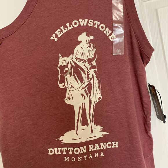 Wrangler x Yellowstone NWT Red Heathered Graphic Tank Small - Picture 4 of 10